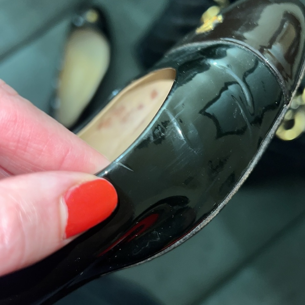 CHANEL Black Patent Leather Cap-Toe Ballet Flats - Picture 7 of 16